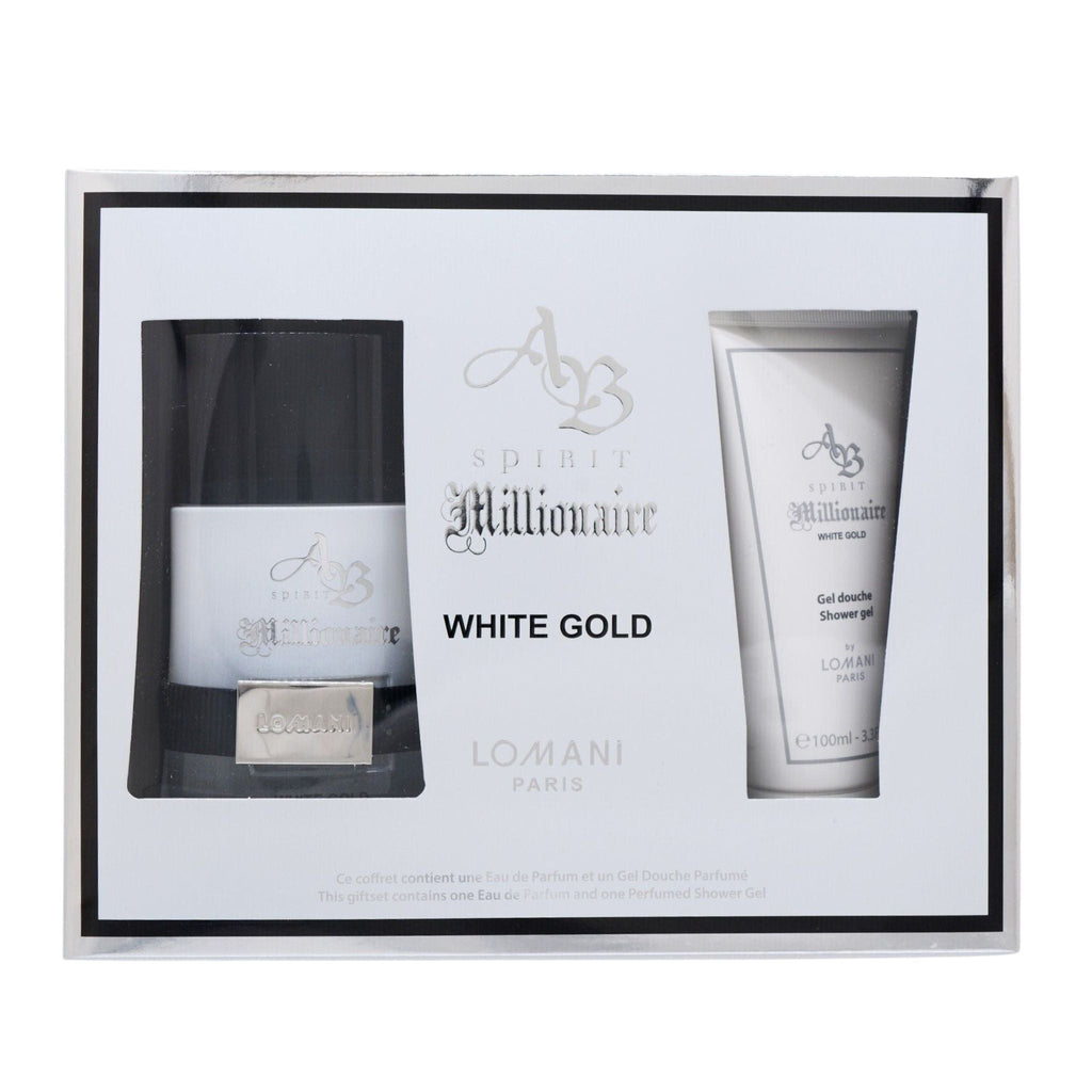 Lomani AB Spirit Millionaire White Gold 2-Piece Set 3.4oz Men EDP Spray — 1
