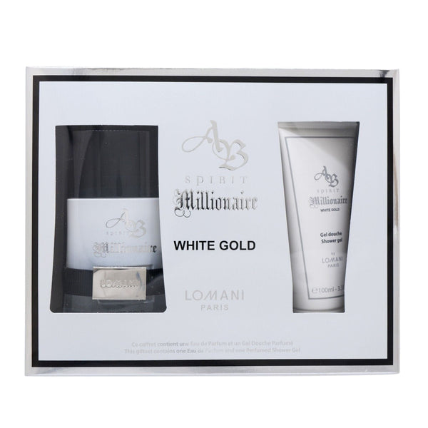 Lomani AB Spirit Millionaire White Gold 2-Piece Set 3.4oz Men EDP Spray — 1
