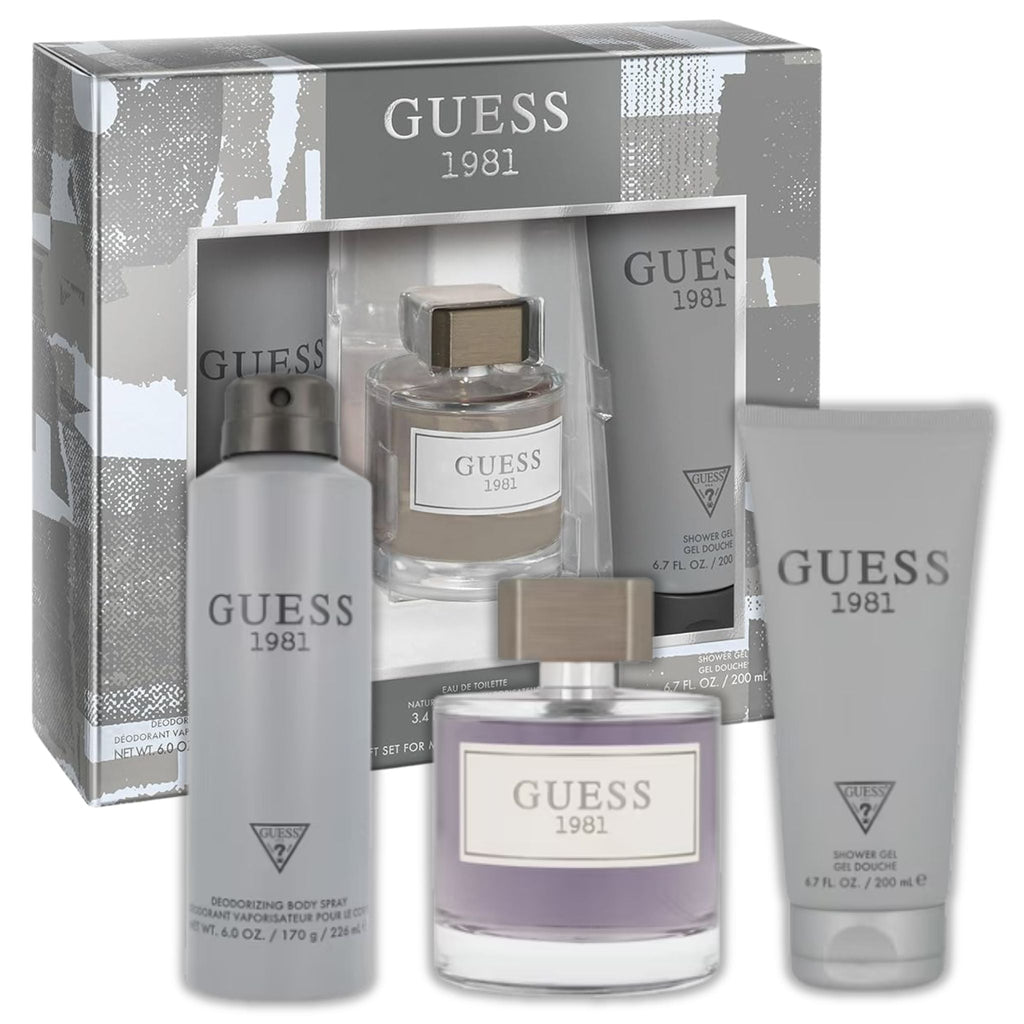 Guess 1981 3-Piece Set 3.4oz Men EDT Spray — 1
