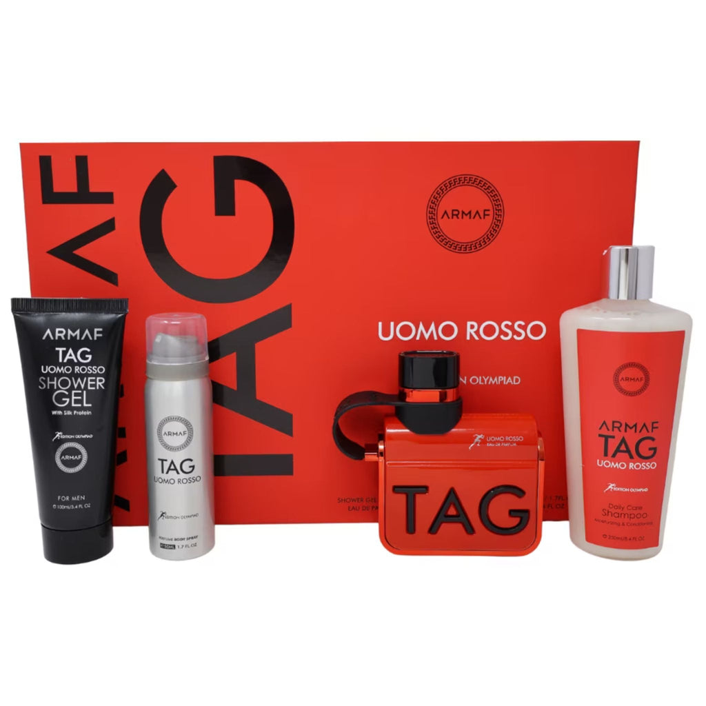 Armaf Tag Uomo Rosso 4-Piece Set 3.4oz Men EDP Spray — 1