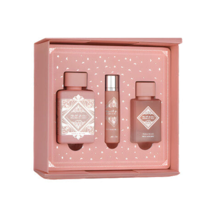 Badee Noble Blush by Lattafa 3-Piece Set 3.4oz Women EDP Spray — 1