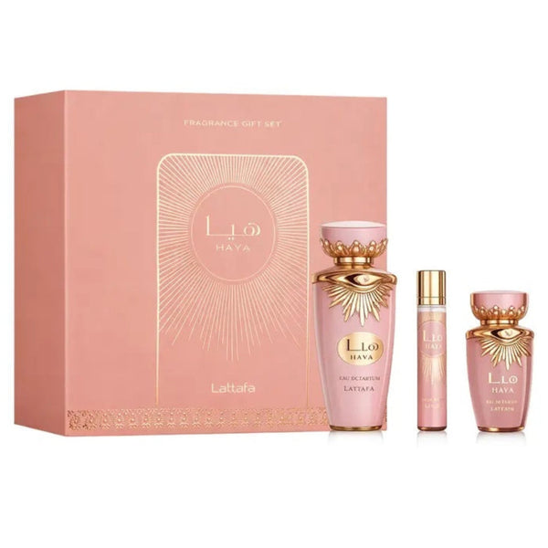 Lattafa Haya 3-Piece Set 3.4oz Women EDP Spray — 1