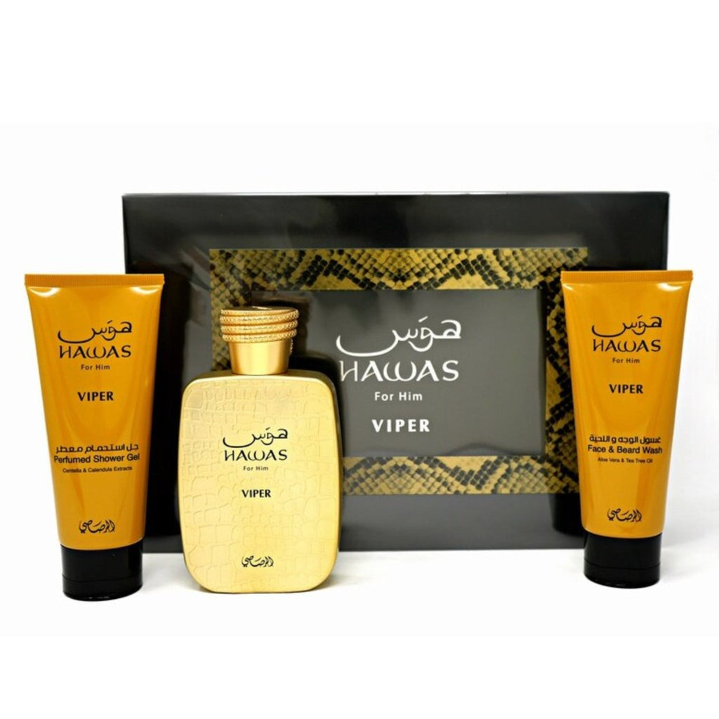 Rasasi Hawas Viper 3-Piece Set 3.3oz EDP Men Spray — 1