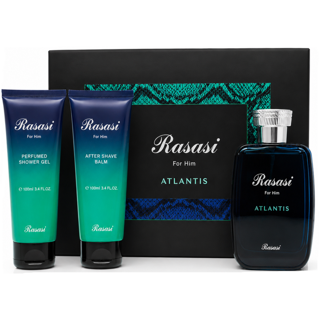 Rasasi Hawas Atlantis Set 3-Piece Set 3.3oz Men EDP Spray — 1