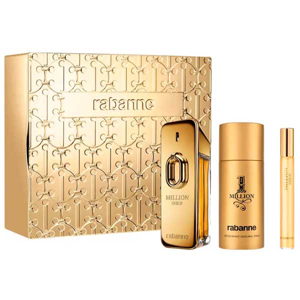 Paco Rabanne Million Gold Intense 3-Piece Set 3.4oz Men EDP — 1