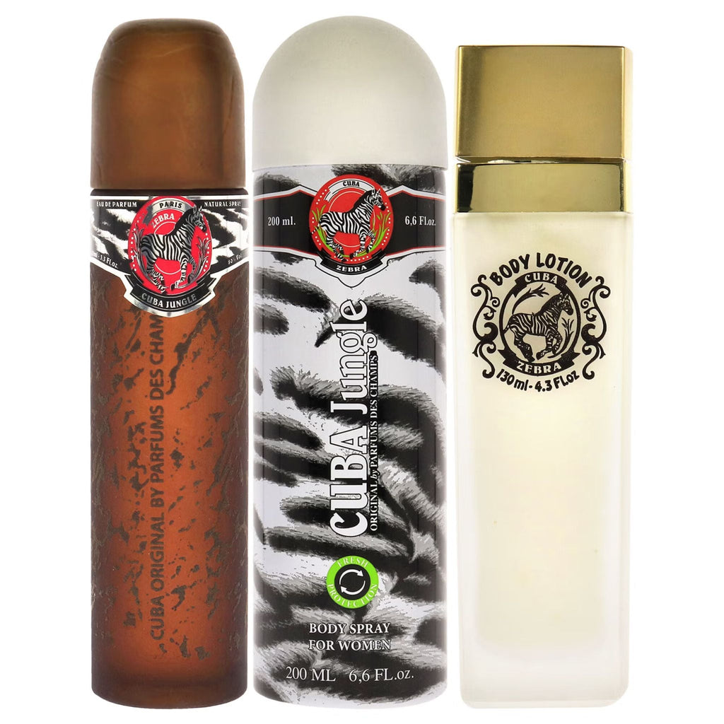 Cuba Zebra 3-Piece Set 3.4oz Women EDT Spray — 1