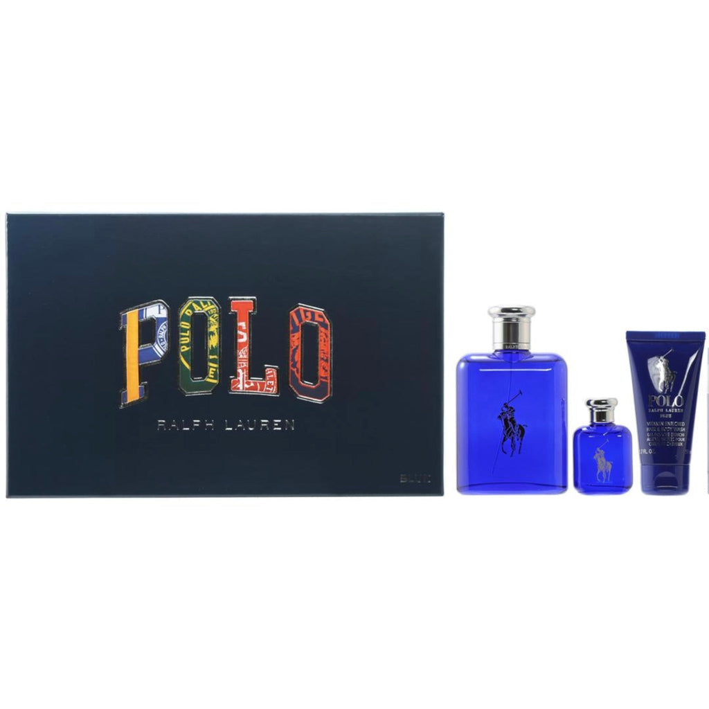 Ralph Lauren Polo Blue 3-Piece Set 4.2oz Men EDT Spray — 1