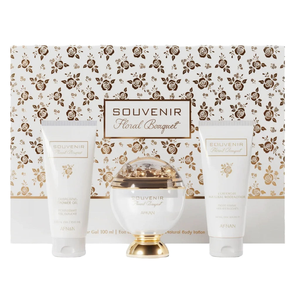 Afnan Souvenir Floral Bouquet 3-Piece Set 3.4oz Women EDP Spray — 1