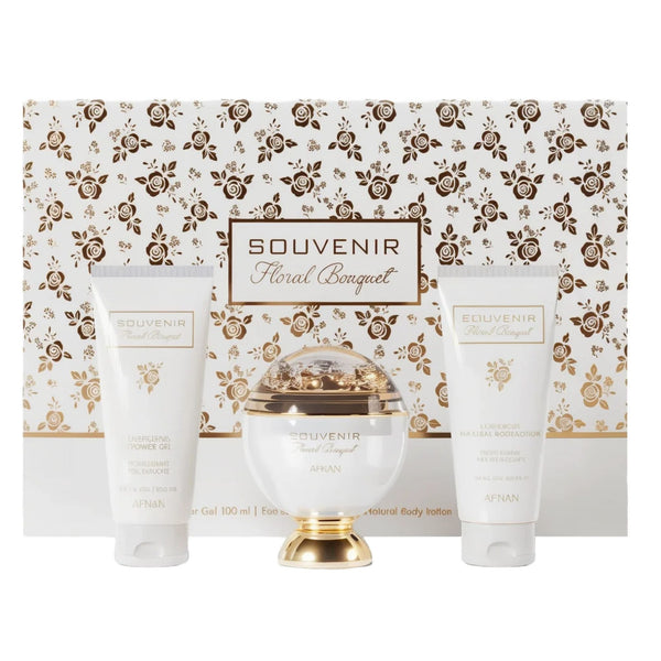 Afnan Souvenir Floral Bouquet 3-Piece Set 3.4oz Women EDP Spray — 1