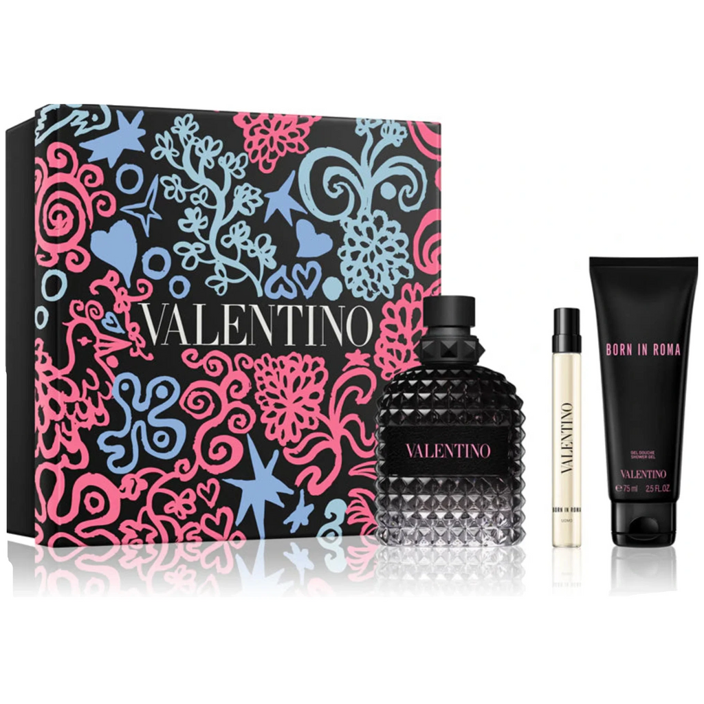 Valentino Born Roma 3-Piece Set 3.4oz Men EDT Spray — 1