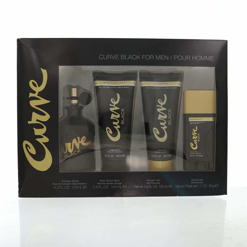 Liz Claiborne Curve Black 4-Piece Set 4.2oz Men EDC Spray — 1