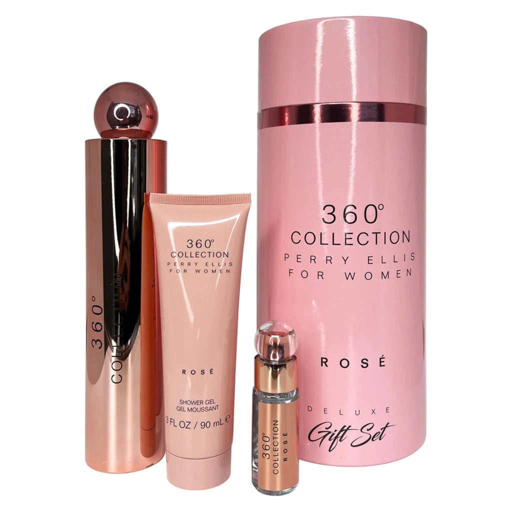 Perry Ellis 360 Rose Collection 3-Piece Set 3.4oz Women EDP Spray — 1