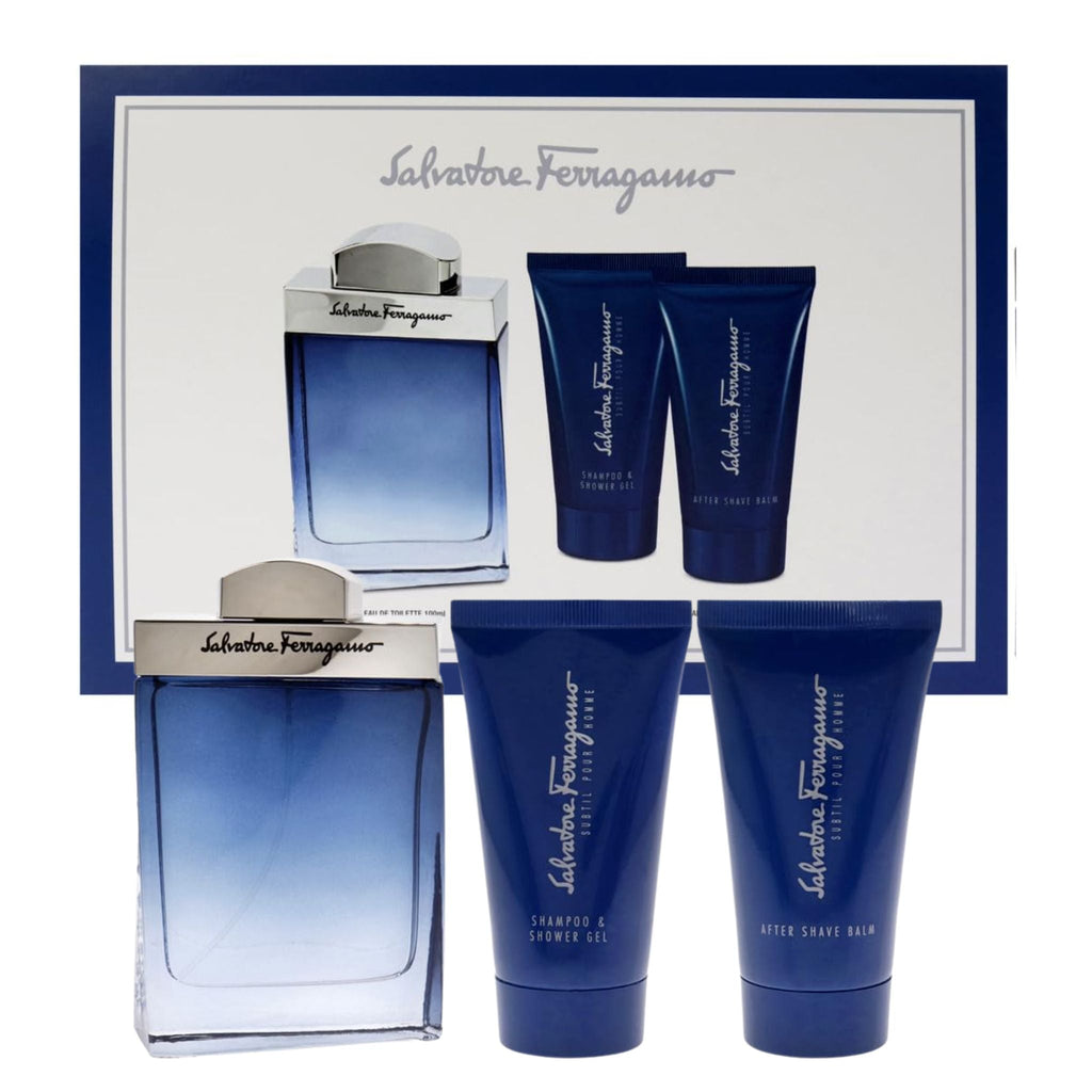 Salvatore Ferragamo Subtil 4-Piece Set 3.4oz Men EDT Spray — 1