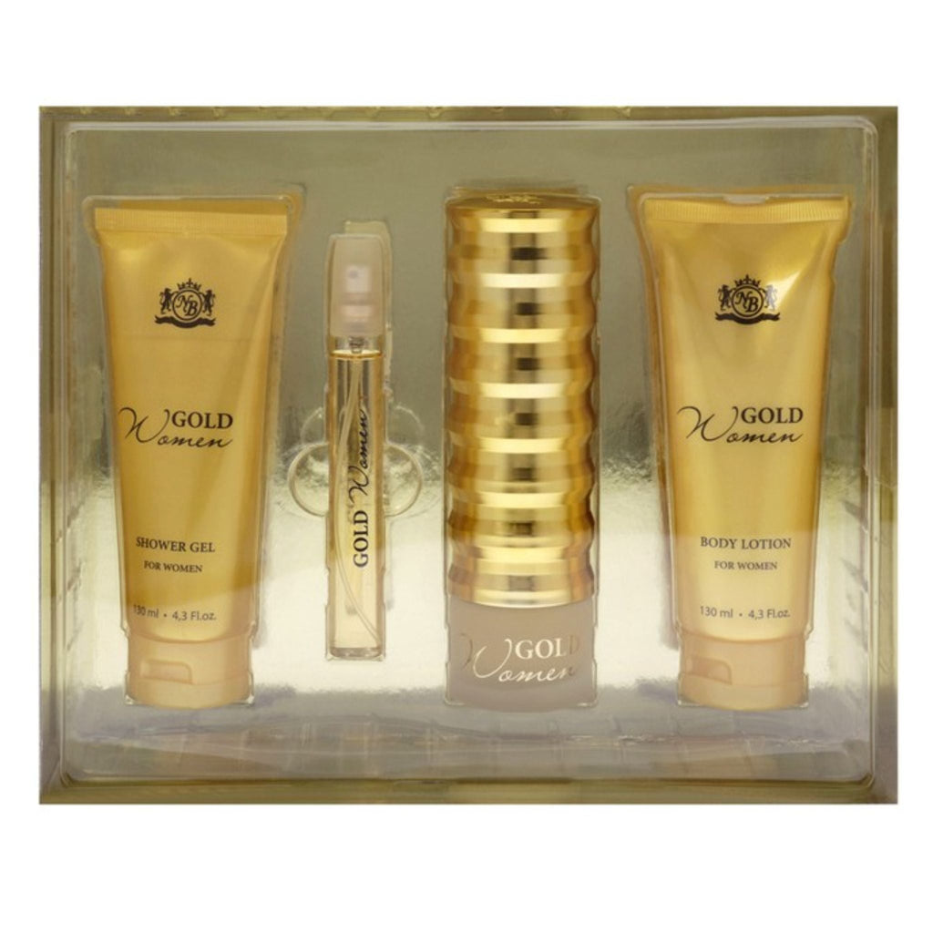 New Brand Gold Woman 4-Piece Set 3.3oz Women EDP Spray — 1