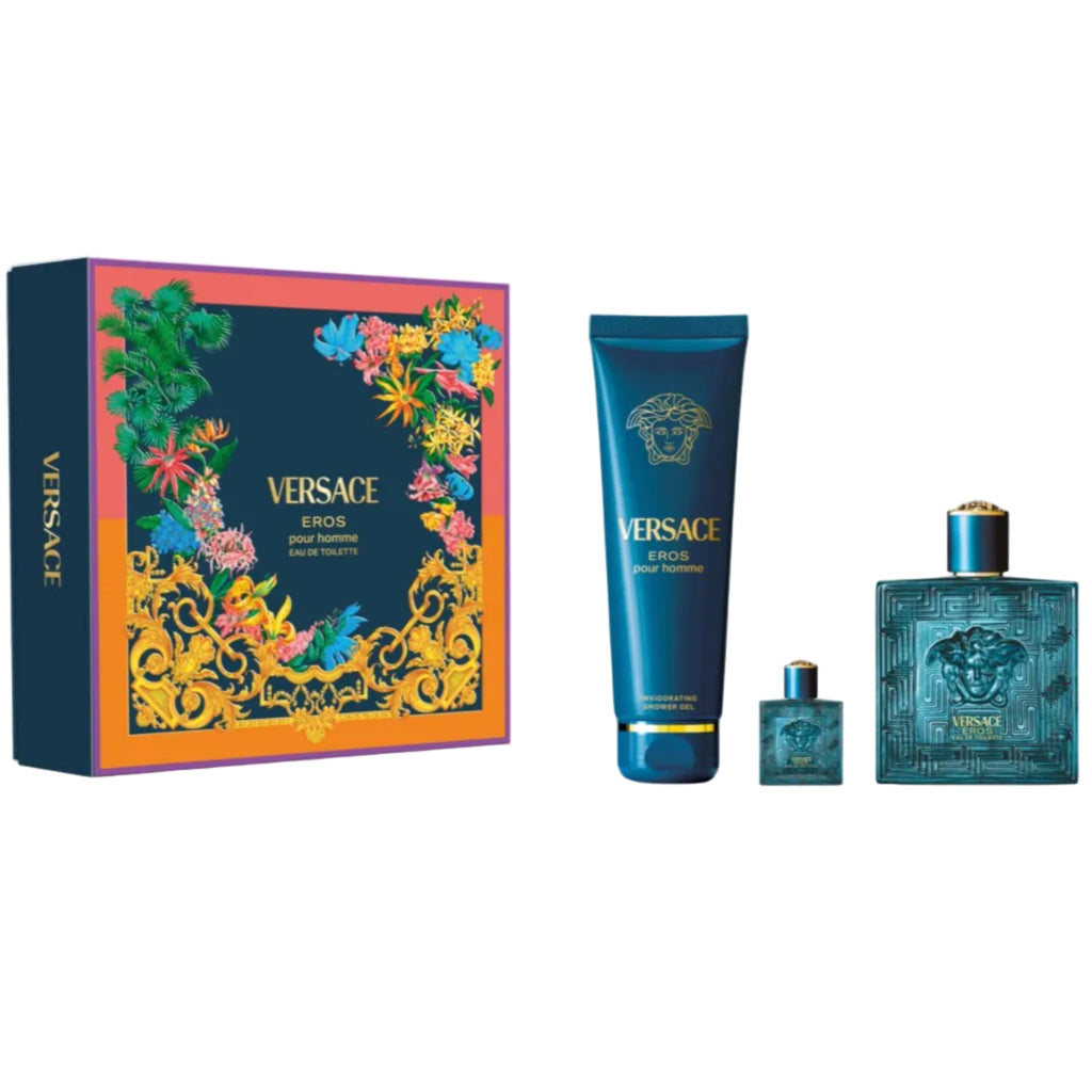 Versace Eros 3-Piece Set 3.4oz Men EDT Spray — 1