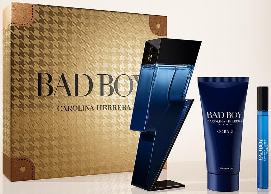 Carolina Herrera Bad Boy Cobalt 3-Piece Set 3.4oz Men EDP Spray — 1