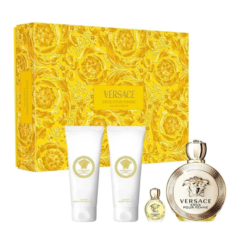 Versace Eros 4-Piece Set 3.4oz Women EDP Spray — 1