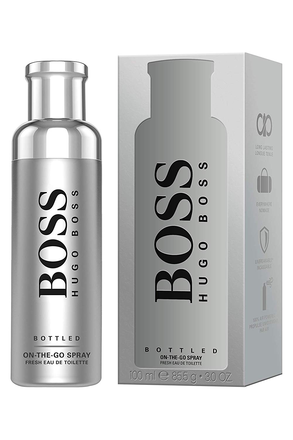 Hugo Boss Grey On-The-Go 3.0oz Men EDT Spray — 1