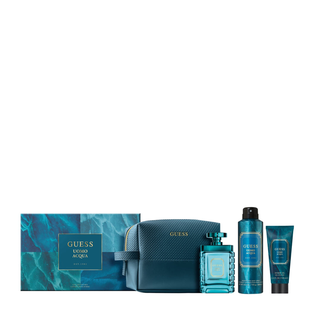 Guess Uomo Acqua 4-Piece Set 3.4oz Men EDT Spray — 1
