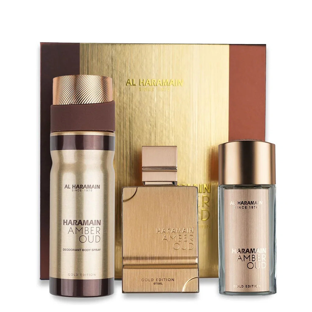 Al Haramain Amber Gold 3-Piece Set 2.5oz EDP Spray — 1