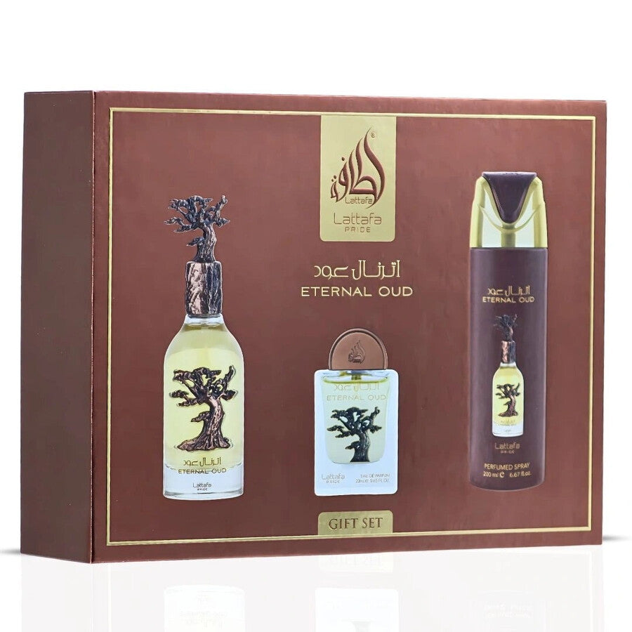 Lattafa Eternal Oud 3-Piece Set 3.4oz Unisex EDP Spray — 1