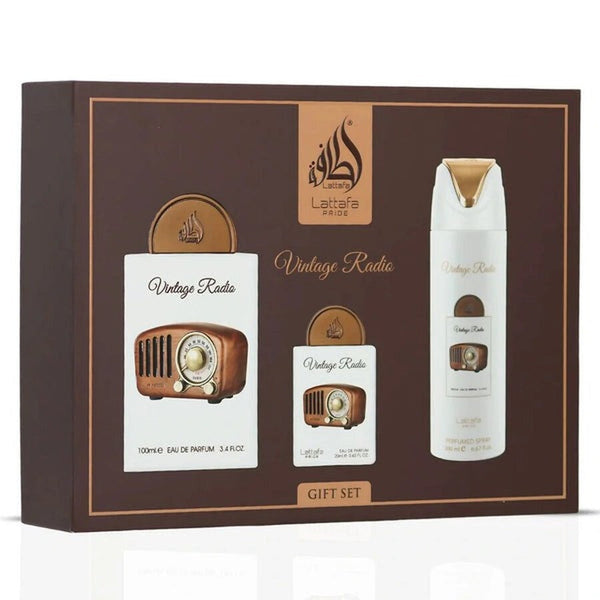 Lattafa Vintage Radio Set 3-Piece Set 3.4oz Unisex EDP Spray — 1