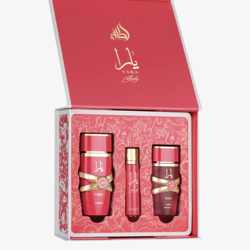Lattafa Yara Candy 3-Piece Set 3.4oz Women EDP Spray — 1