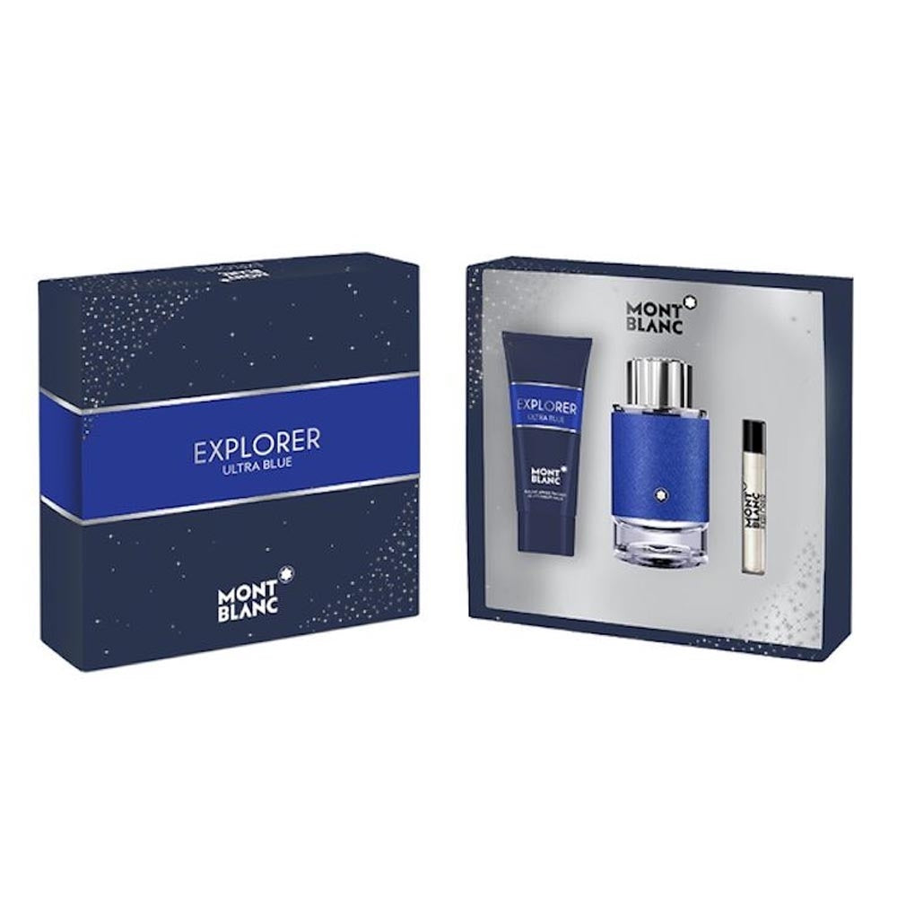 Mont Blanc Explorer Ultra Blue 3-Piece Set 3.3oz Men EDP Spray — 1