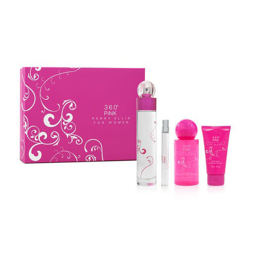 Perry Ellis 360 Pink 4-Piece Set 3.4oz Women EDP Spray — 1