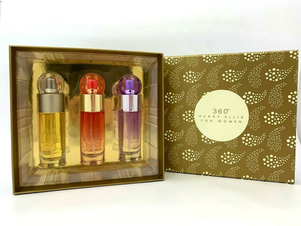 Perry Ellis 360 Trio 3-Piece Set 1.0oz Women EDT Spray — 2
