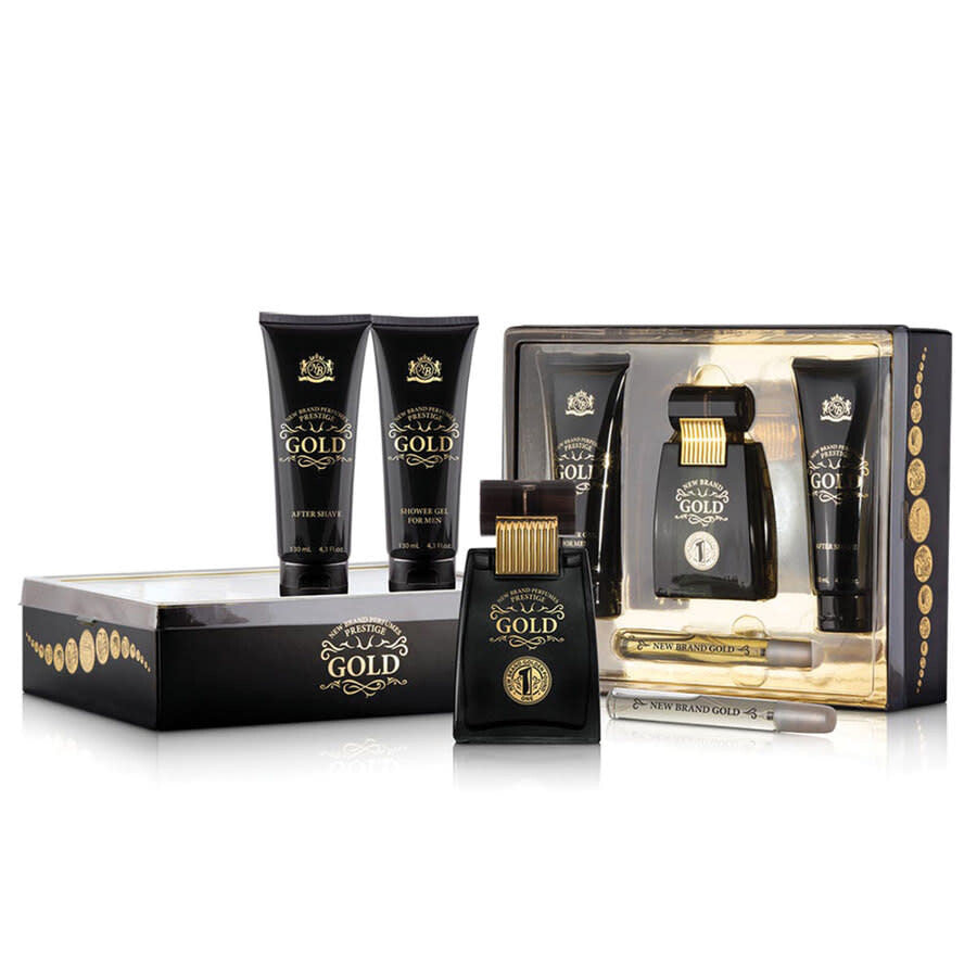 New Brand Gold Men 3-Piece Set 3.4oz Men EDT Spray — 1