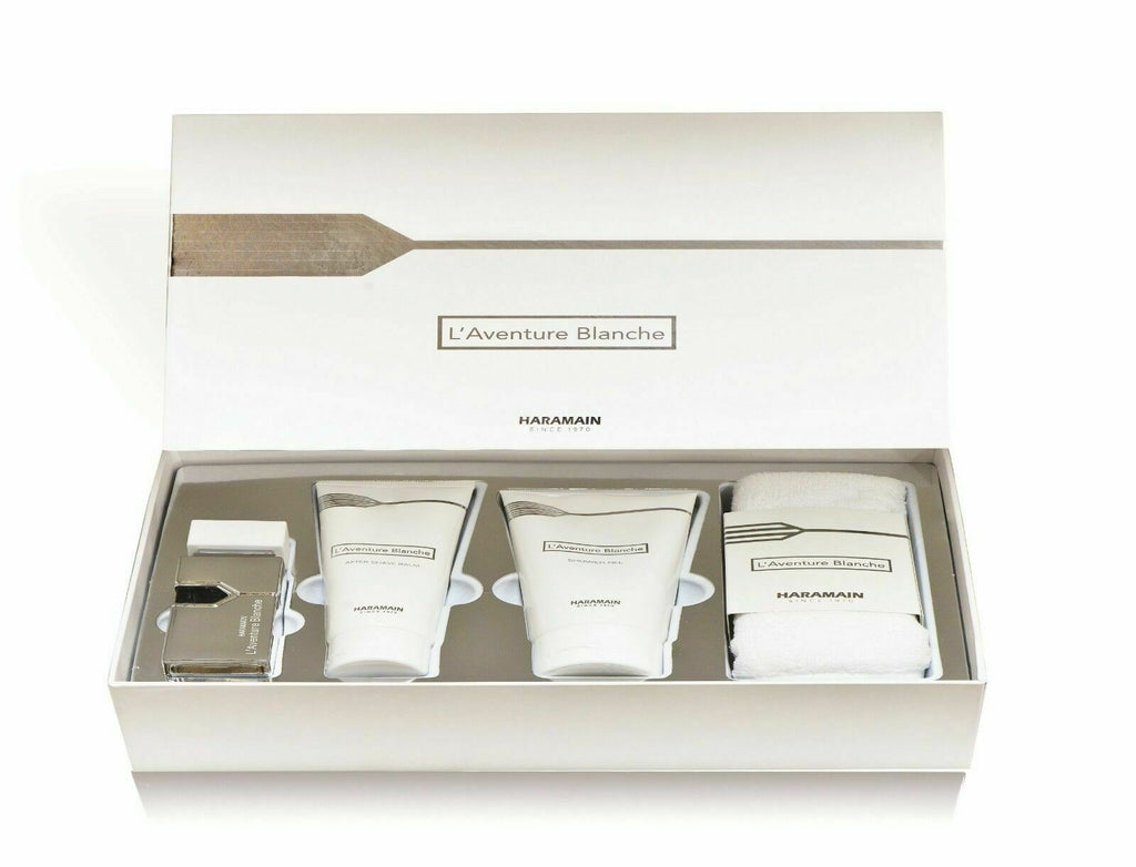 Al Haramain L'aventure Blanche 4-Piece Set 1.0oz Men EDP Spray — 1
