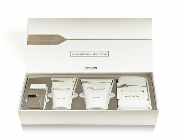 Al Haramain L'aventure Blanche 4-Piece Set 1.0oz Men EDP Spray — 1