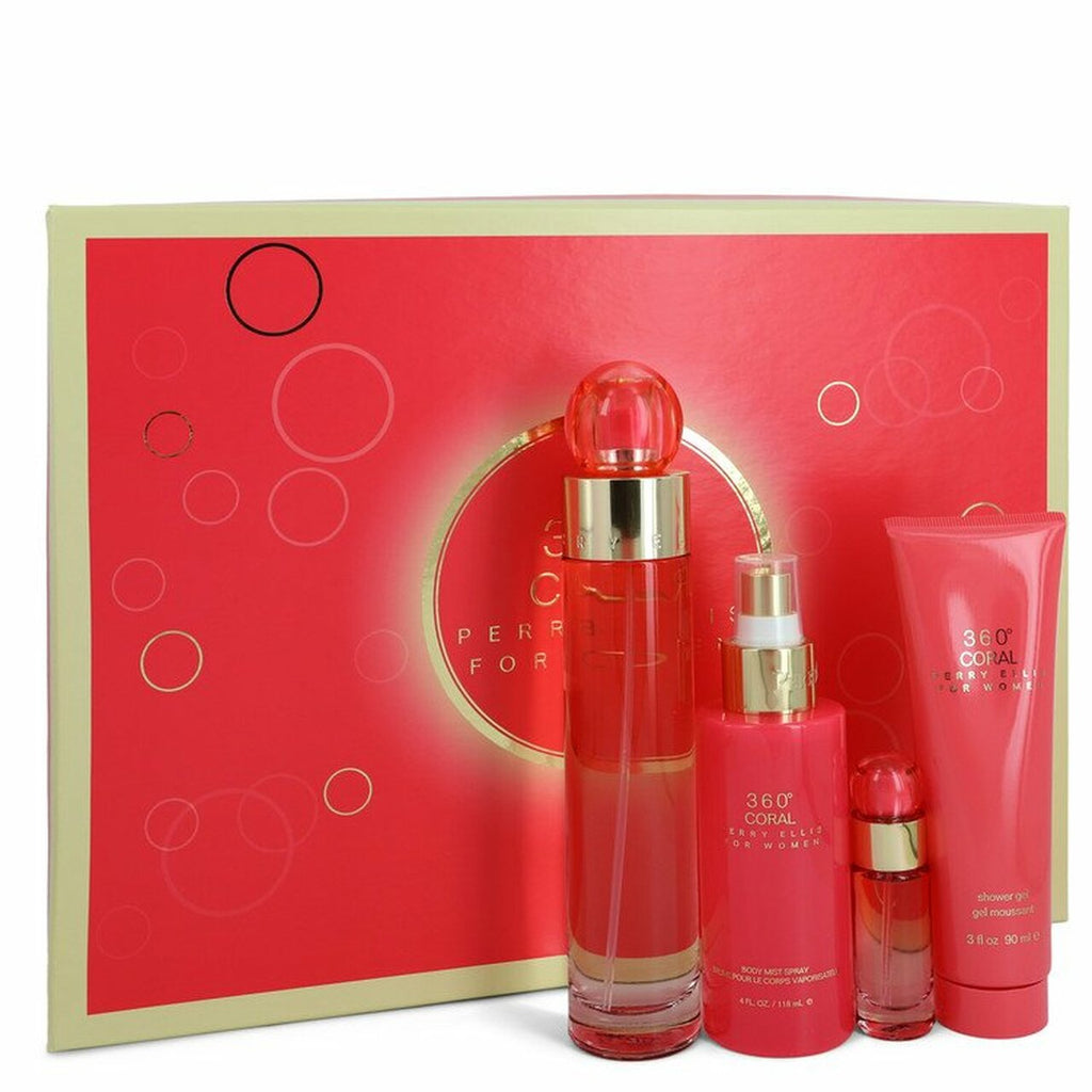 Perry Ellis 360 Coral 4-Piece Set 3.4oz Women EDP Spray — 1
