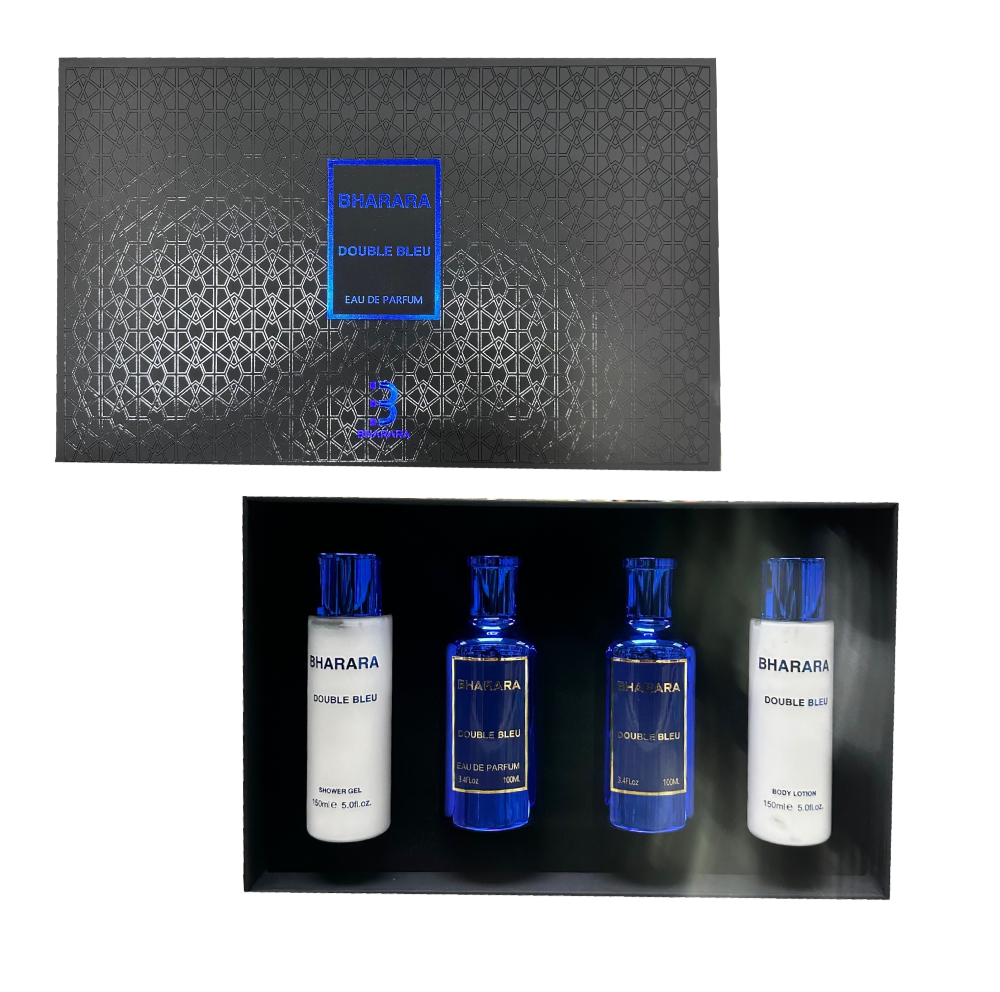 Bharara Double Bleu 4-Piece Set 3.4oz Men EDP Spray — 1