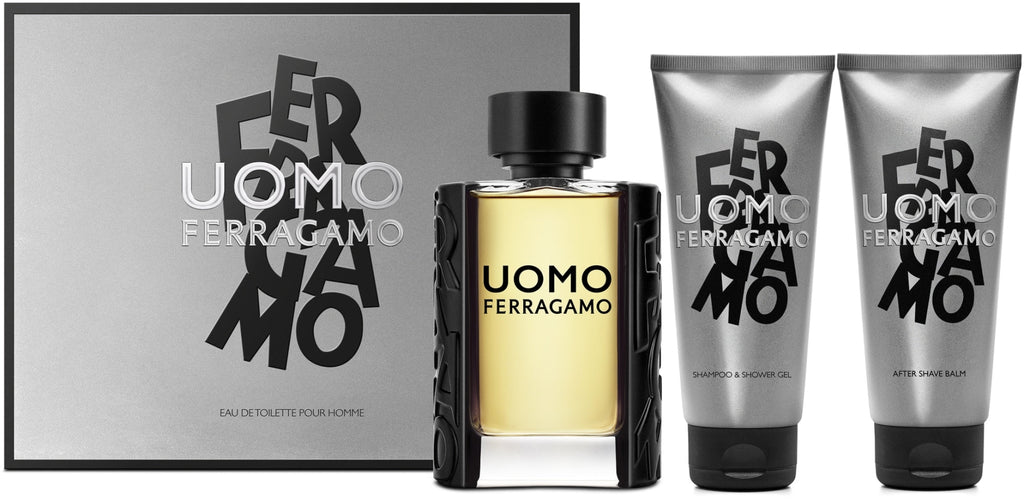 Salvatore Ferragamo Uomo 3-Piece Set 3.4oz Men EDT Spray — 1