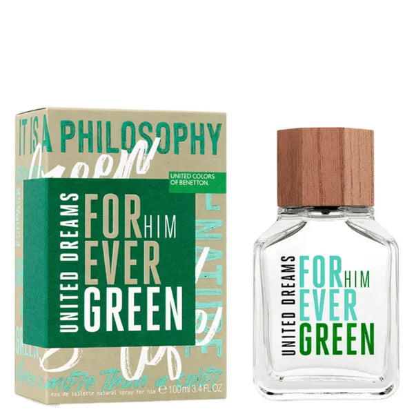 Benetton Colors Forever Green Him Men's Perfume/Cologne For Men Eau de Toilette 3.4 oz Edt — 2