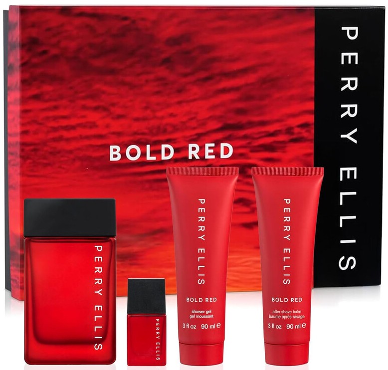 Perry Ellis Bold Red 4-Piece Set 3.4oz Men EDT Spray — 1